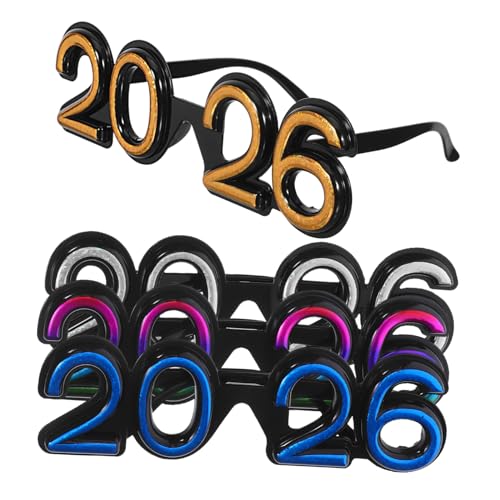 WEKAMOS 4 Stück Teiliges Glitzer Brillen aus Bunte Partybrillen für Silvester und Neujahrsfeier Lustige Fotorequisiten für Altersgruppen Leichte und Langlebige Neujahrsaccessoires WEKAMOS 4 Stück Teiliges Glitzer Brillen aus Bunte Partybrillen für Silvester und Neujahrsfeier Lustige Fotorequisiten für Altersgruppen Leichte und Langlebige Neujahrsaccessoires von WEKAMOS