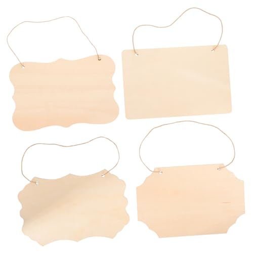 WEKAMOS 4 Stück Teiliges Hängendes Holzschild aus Unbehandeltem Holz DIY Bastelplatte mit Seil für Personalisierte Haustür Deko Robustes Holz zum Bemalen Schneiden und Gestalten für WEKAMOS 4 Stück Teiliges Hängendes Holzschild aus Unbehandeltem Holz DIY Bastelplatte mit Seil für Personalisierte Haustür Deko Robustes Holz zum Bemalen Schneiden und Gestalten für von WEKAMOS