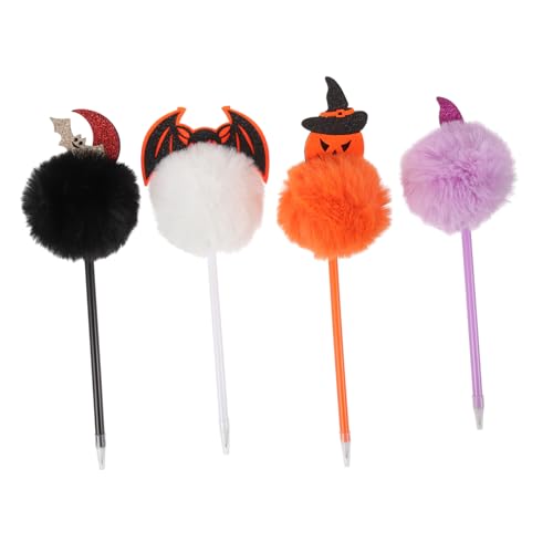 WEKAMOS 4 Stück Teiliges Halloween Kugelschreiber mit Plüschkopf Stabile Kunststoffkugelschreiber Tragbar und Langlebig Kreative Büro und Schulstifte für Halloween Deko WEKAMOS 4 Stück Teiliges Halloween Kugelschreiber mit Plüschkopf Stabile Kunststoffkugelschreiber Tragbar und Langlebig Kreative Büro und Schulstifte für Halloween Deko von WEKAMOS