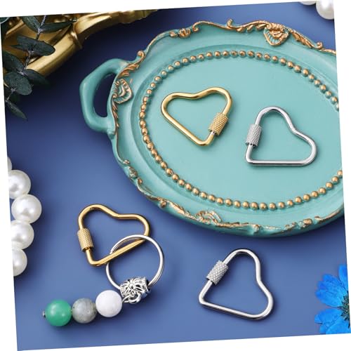 WEKAMOS 4 Stück Teiliges Herz Karabiner aus Edelstahl Sicher Schließende Clips für Schmuck Schlüsselanhänger Taschen Vielseitig Einsetzbar für DIY Perlenarmbänder und Charms Robust und WEKAMOS 4 Stück Teiliges Herz Karabiner aus Edelstahl Sicher Schließende Clips für Schmuck Schlüsselanhänger Taschen Vielseitig Einsetzbar für DIY Perlenarmbänder und Charms Robust und von WEKAMOS