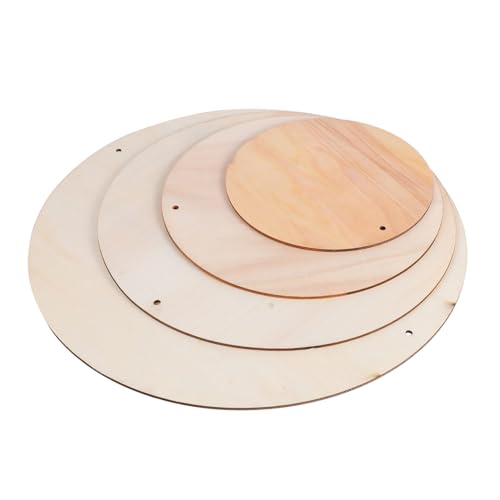 WEKAMOS 4 Stück Teiliges Runde Holzscheiben Blanke Holzplatten für DIY Kunsthandwerk Sichere Langlebige Holzbretter zum Malen und Basteln WEKAMOS 4 Stück Teiliges Runde Holzscheiben Blanke Holzplatten für DIY Kunsthandwerk Sichere Langlebige Holzbretter zum Malen und Basteln von WEKAMOS