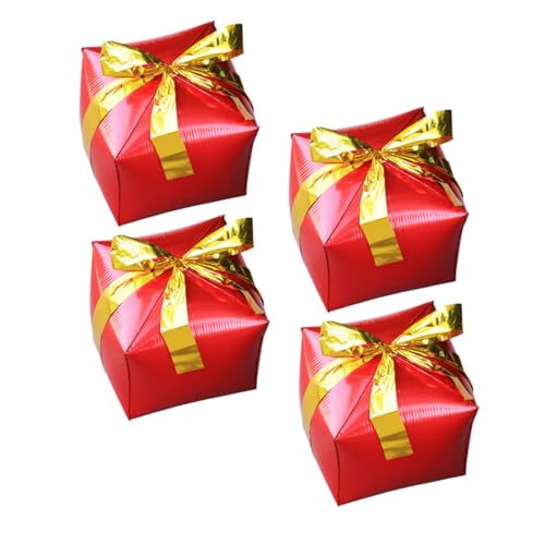 WEKAMOS 4 Stück Teiliges Weihnachtsballon aus Aluminiumfolie Quadratische Geschenkbox Motiv Rote Partydeko mit Band Langlebig und Auslaufsicher Festliche Luftballons für WEKAMOS 4 Stück Teiliges Weihnachtsballon aus Aluminiumfolie Quadratische Geschenkbox Motiv Rote Partydeko mit Band Langlebig und Auslaufsicher Festliche Luftballons für von WEKAMOS