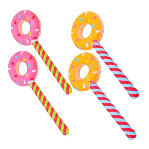 WEKAMOS 4 Stücke Aufblasbare Donuts Donut-luftballons Dekorativer Partyballon Riesige Lollipop-dekorationen Riesige Süßigkeiten-requisiten Candyland- Süßigkeiten Ballons Pvc von WEKAMOS