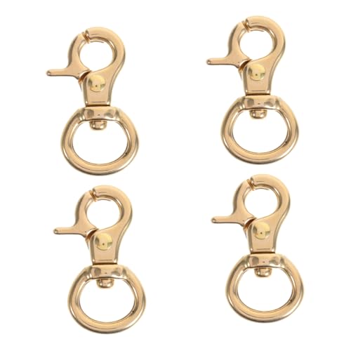 WEKAMOS 4 Stücke Drehbarer Schlüsselanhänger Karabiner aus Langlebigem Messing mit Starkem Federmechanismus Japanischer Hummerklauen-design für DIY Schmuck Taschen und Schlüsselbund von WEKAMOS