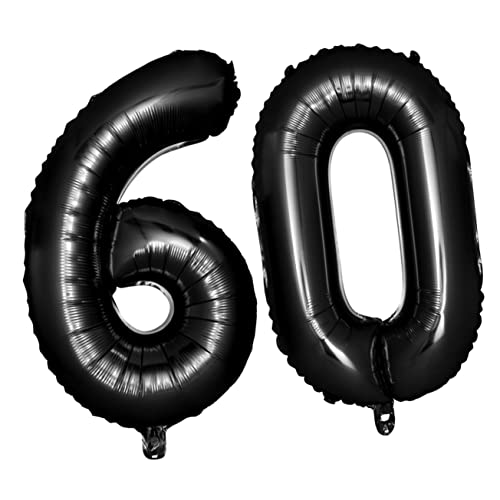 WEKAMOS 40 60 Folienballons Fiesta-party-dekorationen Heiße Ballons Jubiläumsballons Partyballons Zahlenballons Nummernballons Schwarz von WEKAMOS