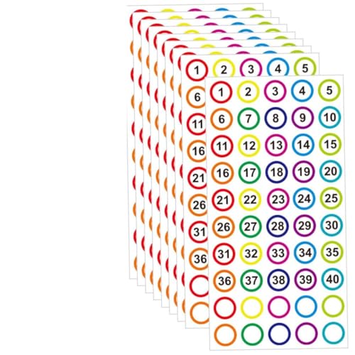 WEKAMOS 40 Blatt Selbstklebende Nummernaufkleber Bunte Etiketten zum Beschriften Starke Haftung Farbcodierte Identifikationsaufkleber für Büro Schule und Organisation Leicht Ablösbar WEKAMOS 40 Blatt Selbstklebende Nummernaufkleber Bunte Etiketten zum Beschriften Starke Haftung Farbcodierte Identifikationsaufkleber für Büro Schule und Organisation Leicht Ablösbar von WEKAMOS