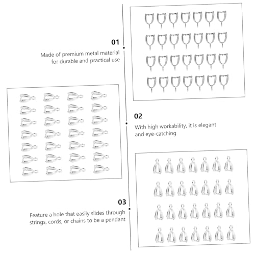 WEKAMOS 40 Stück Anhänger Clips Silber Legierung DIY Schmuckverbinder Ohrschmuck Zubehör für Perlen Armbänder Halsketten Verschlüsse zum Basteln und Gestalten WEKAMOS 40 Stück Anhänger Clips Silber Legierung DIY Schmuckverbinder Ohrschmuck Zubehör für Perlen Armbänder Halsketten Verschlüsse zum Basteln und Gestalten von WEKAMOS