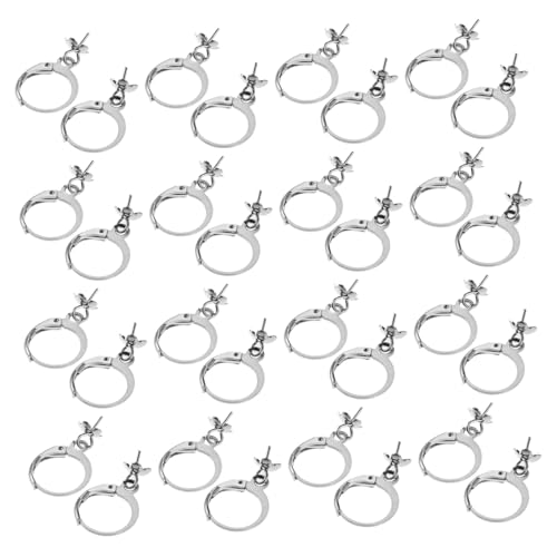WEKAMOS 40 Stück Edelstahl Ohrhaken Rund Lever Back Ohrbügel Französischer Haken mit Offener Schlaufe DIY Schmuckzubehör für Ohrringherstellung und Basteln von WEKAMOS