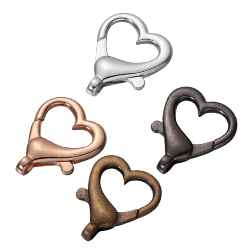 WEKAMOS 40 Stück Handmade Accessoires DIY Taschen Koffer Metallschnallen Herzform Zubehör Gemischte Farben Nr Hochwertige Schlüsselring Teile Leicht und Langlebig für Anhänger Taschen und von WEKAMOS
