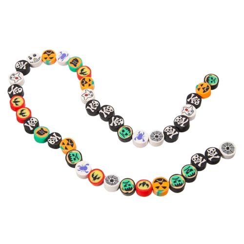 WEKAMOS 40 Stück Polymer Clay Perlen Halloween Schmuckperlen für DIY Armbänder Halsketten Basteln Langlebige Tragbare Bastelperlen für Schmuckherstellung und Dekoration WEKAMOS 40 Stück Polymer Clay Perlen Halloween Schmuckperlen für DIY Armbänder Halsketten Basteln Langlebige Tragbare Bastelperlen für Schmuckherstellung und Dekoration von WEKAMOS