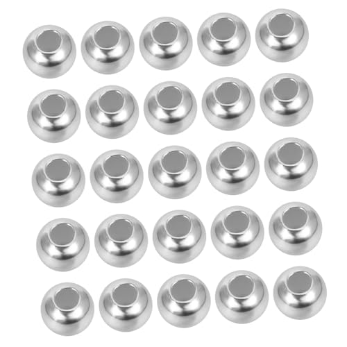 WEKAMOS 40 Stück Silberperlen Runde Spacer Perlen für DIY Schmuck Bastelzubehör für Armbänder und Große Bohrungen Dekorative Bastelperlen WEKAMOS 40 Stück Silberperlen Runde Spacer Perlen für DIY Schmuck Bastelzubehör für Armbänder und Große Bohrungen Dekorative Bastelperlen von WEKAMOS