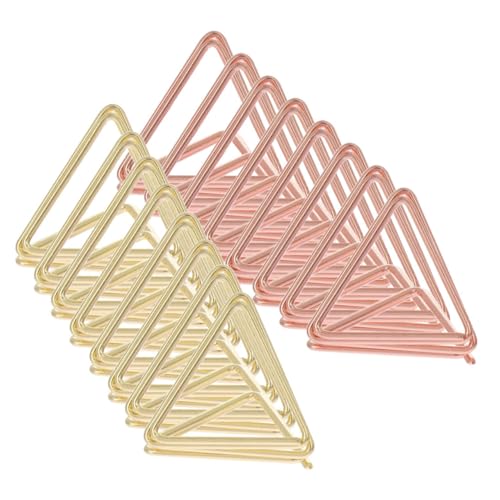 WEKAMOS 40 Stück Teiliges Dreieckige Memo Clips aus Metall Stabile Namenskartenhalter und Fotoklammern in Gold und Roségold Vielseitige Karten und Notizhalter für Party Büro und Zuhause von WEKAMOS