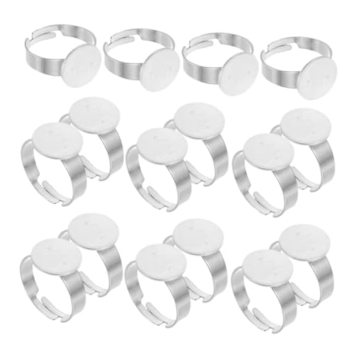 WEKAMOS 40 Stück Teiliges Edelstahl Ringe Flaches Rundes Lünette Tablett Einstellbare Ringrohlinge für Schmuckherstellung DIY Basteln Cabochon Fassungen WEKAMOS 40 Stück Teiliges Edelstahl Ringe Flaches Rundes Lünette Tablett Einstellbare Ringrohlinge für Schmuckherstellung DIY Basteln Cabochon Fassungen von WEKAMOS