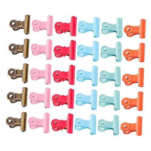 WEKAMOS 40 Stück Teiliges Metall Rundclips Binder Clips Robuste Büroklammern für Schule Büro und Zuhause Gemischte Farben Organisieren von Dokumenten und Preisetiketten von WEKAMOS
