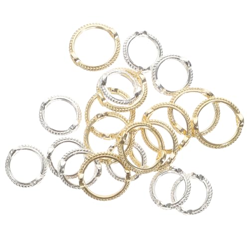 WEKAMOS 40 Stück Teiliges Runde Kupfer Perlenrahmen mit Doppel Loch Schmuckzubehör für DIY Armbänder Ketten und Ohrringe Bastelperlen für Schmuckhandwerk von WEKAMOS