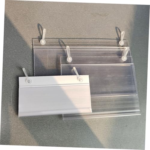 WEKAMOS 40 Stück Teiliges Transparentes Preisschild hängeetiketten PVC Schlagfester Preisschildhalter für Regale für Supermarkt Restaurant und Büro von WEKAMOS
