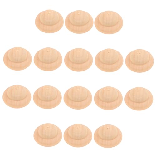WEKAMOS 40 Stück Unbemalte Holzpuppenhüte DIY Bastelset für Kreative Holzpuppen Unvollendete Hut Adornments für Erwachsene für Bastelprojekte von WEKAMOS