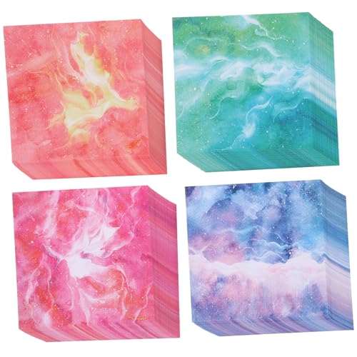 WEKAMOS 400 Blatt Origami Papier Quadratisch Doppelseitig Wasserfarben Sternenhimmel DIY Basteln Kinderhandwerk Scrapbook Faltpapier Dekoratives Bastelpapier für Kreative Projekte von WEKAMOS