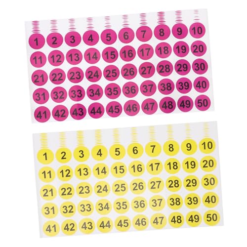 WEKAMOS 42 Blatt Runde Nummernaufkleber Selbstklebend Farblich Gemischt Zahlenetiketten für Organisation DIY Geschenkverpackung Geeignet für Glatte Oberflächen Wie Wände Fenster Türen von WEKAMOS