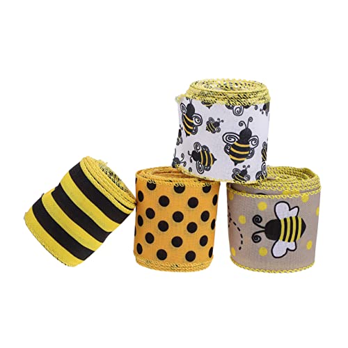 WEKAMOS 4Rollen Dekorative Bänder Honig Bienenbänder für DIY Geschenkverpackung Party Dekoration Breit für Hochzeiten und Bastelprojekte WEKAMOS 4Rollen Dekorative Bänder Honig Bienenbänder für DIY Geschenkverpackung Party Dekoration Breit für Hochzeiten und Bastelprojekte von WEKAMOS