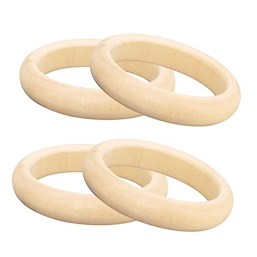 WEKAMOS 4Stücke Holzarmbänder DIY Unvollendete Armbänder für Glatte Holzringe Basteln Holzmaterialien für Kinderhandwerk und Schmuckgestaltung WEKAMOS 4Stücke Holzarmbänder DIY Unvollendete Armbänder für Glatte Holzringe Basteln Holzmaterialien für Kinderhandwerk und Schmuckgestaltung von WEKAMOS