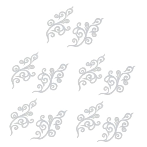 WEKAMOS 5 Paare Barock Wolken Stickerei Applikationen Silberfarbene Bügel und Näh Patches Vintage Wellenmotiv Vielseitig für Hochzeitskleider Brautkostüme Bühnenoutfits und Party Garderobe von WEKAMOS