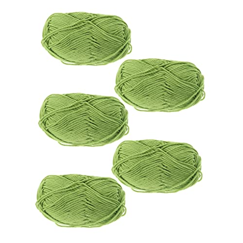 WEKAMOS 5 Rollen Baumwollgarn Fach Gedreht Mercerisiert Weich Hautfreundlich zum Häkeln Stricken Diy Textilgarn für Handstricken Makramee Bastelprojekte von WEKAMOS
