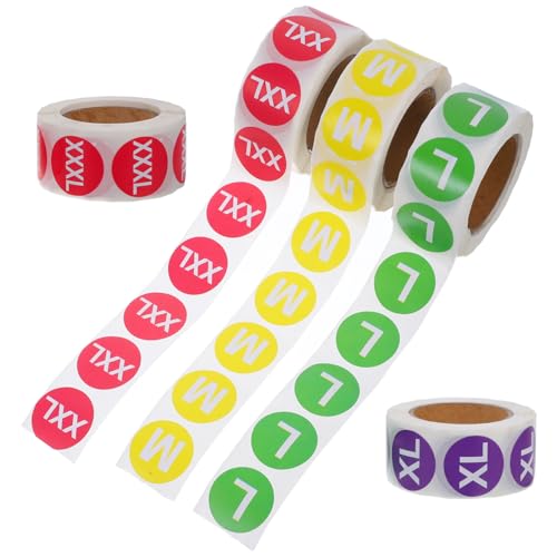 WEKAMOS 5 Rollen Runde Größenetiketten für Kleidung Weißer Text Selbstklebend Je bis Xxxl Vielseitige Größenlabels zur Einfachen Organisation und Eleganten Kennzeichnung WEKAMOS 5 Rollen Runde Größenetiketten für Kleidung Weißer Text Selbstklebend Je bis Xxxl Vielseitige Größenlabels zur Einfachen Organisation und Eleganten Kennzeichnung von WEKAMOS