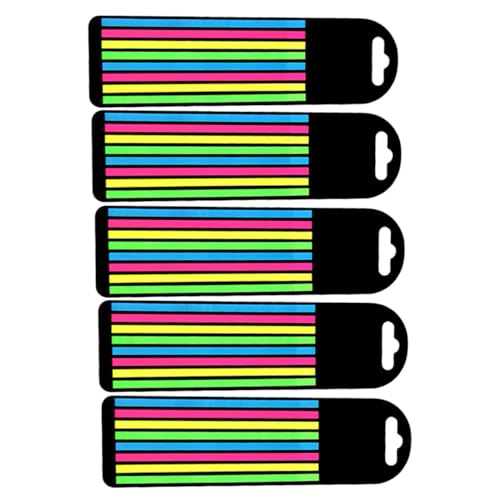 WEKAMOS 5 Sätze Bunte Haftmarker Schmale Haftstreifen Pet Haftnotizen Fluoreszierend Praktische Seitenmarker für Lesen Schreiben Lernen für Erwachsene von WEKAMOS