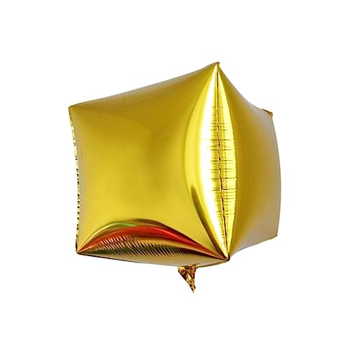 WEKAMOS 5 Stück Aluminium Folienballons Gold für Geburtstagsfeiern und Feste Quadratische Luftballons für Besondere Anlässe und Tischdekoration von WEKAMOS