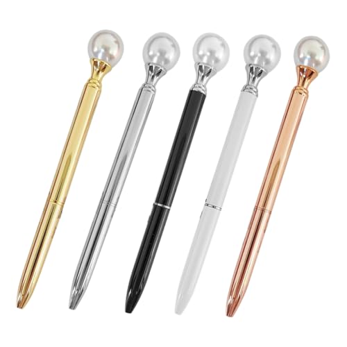 WEKAMOS 5 Stück Ergonomische Metall Kugelschreiber Roségold und Stilvolle Schreibutensilien für Büro Studium und Zeichnen mit Sanftem Tintenfluss und Elegantem Design von WEKAMOS