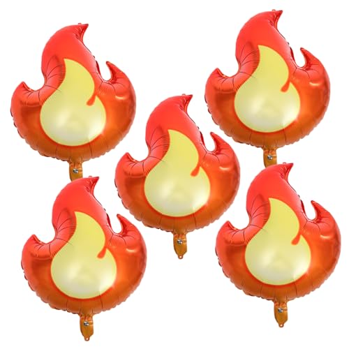 WEKAMOS 5 Stück Feuerwehr Themen Geburtstagsballons Flammenballons aus Aluminiumfolie für Jungen Geburtstagsfeier Leuchtend und Luftdicht für Partys und Babypartys von WEKAMOS