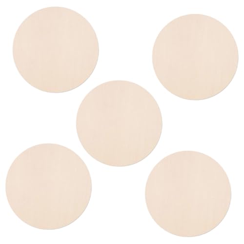 WEKAMOS 5 Stück Runde Unbehandelte Holzscheiben aus Holz DIY Blanko Holzstücke für Dekoration Basteln Hochzeit Wohnaccessoires Natürliche Rustikale Optik WEKAMOS 5 Stück Runde Unbehandelte Holzscheiben aus Holz DIY Blanko Holzstücke für Dekoration Basteln Hochzeit Wohnaccessoires Natürliche Rustikale Optik von WEKAMOS