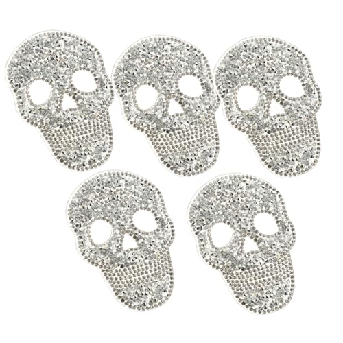 WEKAMOS 5 Stück Silberne Strass Schädel Bügelflicken Multifunktionale Bestickte Patches zum Aufbügeln und Reparieren von Kleidung Jeans Taschen DIY Dekoration für Schuhe Hüte Rucksäcke WEKAMOS 5 Stück Silberne Strass Schädel Bügelflicken Multifunktionale Bestickte Patches zum Aufbügeln und Reparieren von Kleidung Jeans Taschen DIY Dekoration für Schuhe Hüte Rucksäcke von WEKAMOS