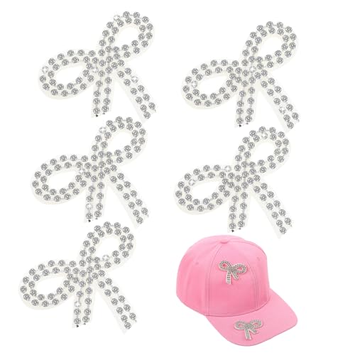 WEKAMOS 5 Stück Strass Schleifen Applikationen für Kleidung Hüte Taschen Funkelnde Patches zur Einfachen Anwendung Langlebige Verarbeitung Vielseitige Verzierungen für Diy Projekte von WEKAMOS