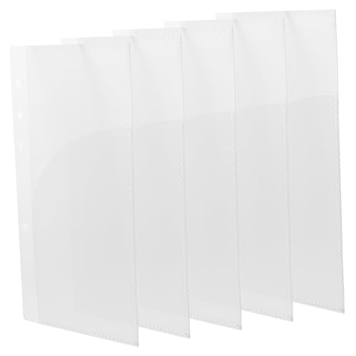 WEKAMOS 5 Stück Teiliges Austauschbare Budget taschen aus Transparentem Mattiertem PP Ringbuch Einlagen Organizer für Geldscheine Visitenkarten Kompatibel mit Loose leaf Planern und von WEKAMOS