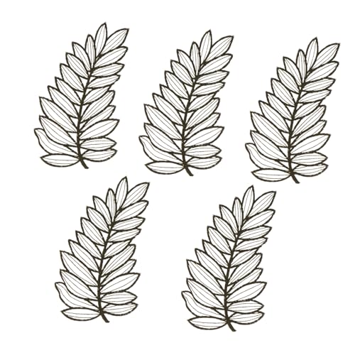 WEKAMOS 5 Stück Teiliges Bestickte Aufnäher mit Blumen Blätterdesign zum Aufbügeln und Aufnähen DIY Kleidung Applikationen für Individuelle Mode Geeignet für Taschen Schuhe und Hüte von WEKAMOS
