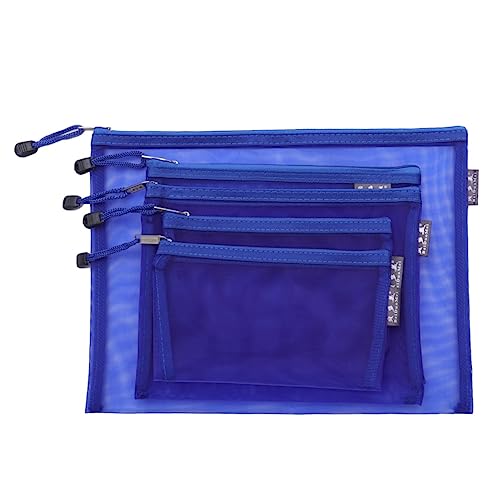 WEKAMOS 5 Stück Teiliges Blauer Tragbarer Mesh Dateiordner mit Reißverschluss Schreibwarenbeutel für Büro und Schulbedarf Langlebig und Tragbar WEKAMOS 5 Stück Teiliges Blauer Tragbarer Mesh Dateiordner mit Reißverschluss Schreibwarenbeutel für Büro und Schulbedarf Langlebig und Tragbar von WEKAMOS