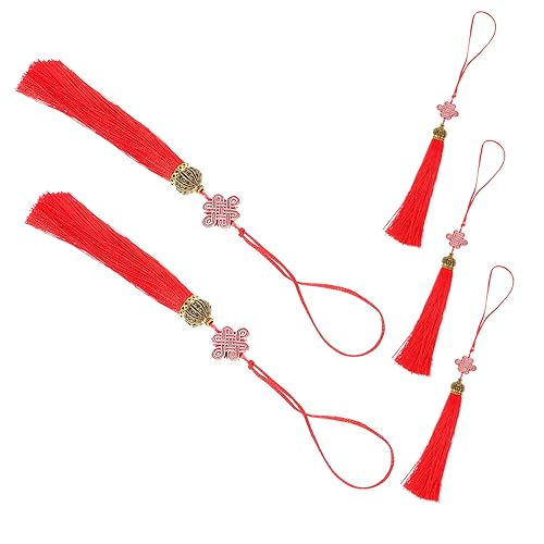 WEKAMOS 5 Stück Teiliges Chinesischer Knoten Quasten Anhänger Traditionelle Neujahrsdekoration für Auto Fenster und Zuhause Festliche Chinesische Stil Ornamente Rot WEKAMOS 5 Stück Teiliges Chinesischer Knoten Quasten Anhänger Traditionelle Neujahrsdekoration für Auto Fenster und Zuhause Festliche Chinesische Stil Ornamente Rot von WEKAMOS