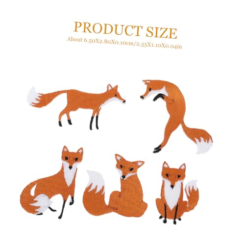 WEKAMOS 5 Stück Teiliges Fuchs Aufnäher zum Aufnähen Bestickte Bügelflicken für Kleidung Kreative Applikationen zum Reparieren und Dekorieren von Jacken Jeans Taschen DIY WEKAMOS 5 Stück Teiliges Fuchs Aufnäher zum Aufnähen Bestickte Bügelflicken für Kleidung Kreative Applikationen zum Reparieren und Dekorieren von Jacken Jeans Taschen DIY von WEKAMOS