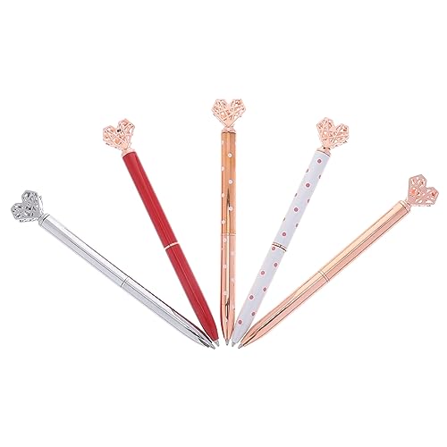 WEKAMOS 5 Stück Teiliges Herzform Kugelschreiber Metall Schreibstifte Glattes Schreiben Bunte Stifte für Schüler Büro Schreibwaren Valentinstag Edition WEKAMOS 5 Stück Teiliges Herzform Kugelschreiber Metall Schreibstifte Glattes Schreiben Bunte Stifte für Schüler Büro Schreibwaren Valentinstag Edition von WEKAMOS