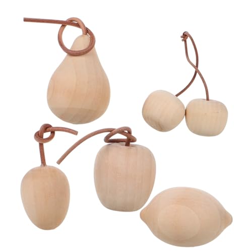 WEKAMOS 5 Stück Teiliges Unbemalter Holzfrüchte Deko DIY Obstfiguren für Kreative Bastelprojekte für Farbgestaltungen und WEKAMOS 5 Stück Teiliges Unbemalter Holzfrüchte Deko DIY Obstfiguren für Kreative Bastelprojekte für Farbgestaltungen und von WEKAMOS