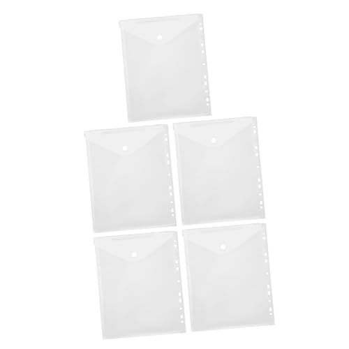 WEKAMOS 5 Stück Teiliges mit Löchern Transparentes PP Dokumenten Organizer für Büro Schule und Reisen Seitenprotektoren für Effiziente Dokumentenverwaltung von WEKAMOS