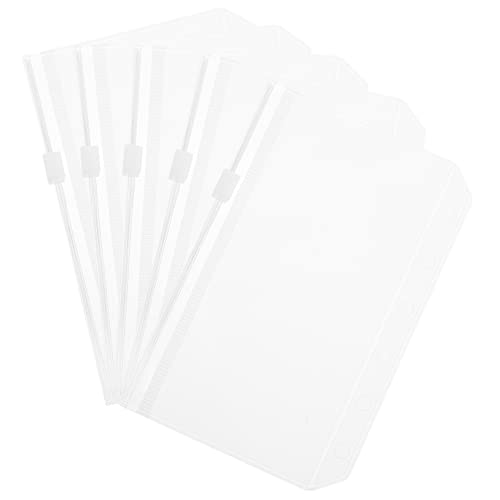 WEKAMOS 5 Stück Transparent Binder Taschen mit Reißverschluss Ordnerhüllen für Loseblatt Binder Taschen für Dokumente und Fotos von WEKAMOS
