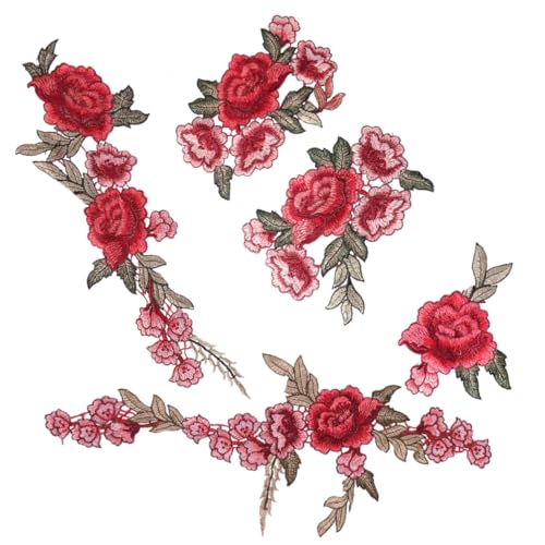 WEKAMOS 5 Stück Wasserlösliche Stickerei Blumen Patches Teiliges Hochwertige DIY Applikationen für Kleidung Jacken Jeans Rucksäcke Rote Aufnäher zum Nähen und Verzieren WEKAMOS 5 Stück Wasserlösliche Stickerei Blumen Patches Teiliges Hochwertige DIY Applikationen für Kleidung Jacken Jeans Rucksäcke Rote Aufnäher zum Nähen und Verzieren von WEKAMOS