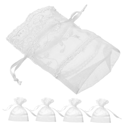 WEKAMOS 5 Stück Weiße Organza Schmuckbeutel mit Kordelzug Faltbarer Boden Vielseitige Schmuckaufbewahrung für Ringe Ohrringe Halsketten Kompakt Reisetauglich Langlebig Atmungsaktiv WEKAMOS 5 Stück Weiße Organza Schmuckbeutel mit Kordelzug Faltbarer Boden Vielseitige Schmuckaufbewahrung für Ringe Ohrringe Halsketten Kompakt Reisetauglich Langlebig Atmungsaktiv von WEKAMOS