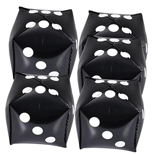 WEKAMOS 5 Stück Würfelballons aus Aluminiumfolie Themen Party Dekoration Schwarz Foto Requisiten für Spiele und Feierlichkeiten von WEKAMOS
