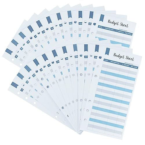 WEKAMOS 50 Blatt Budgetkarten mit Cash Budget Sheets für Ausgabenverfolgung und Budgetplanung mit Praktischen Löchern für Einfache Organisation von WEKAMOS