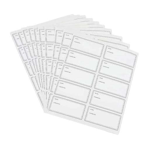 WEKAMOS 50 Blatt Etiketten Für Gläser Abnehmbare Etiketten Datumsetiketten Für Lebensmittel Etiketten Für Partydosen Glasetiketten Behälteretiketten Weiß Aufkleber Aus Synthetischem Papier von WEKAMOS