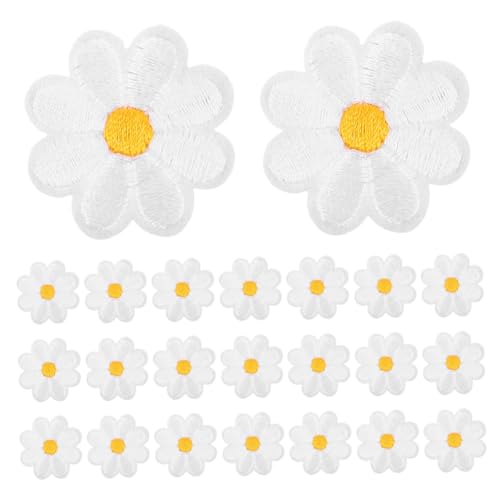 WEKAMOS 50 Stück Bestickte Blumen Aufnäher Patches zum Aufnähen für Jeans Jacken Taschen Reparatur und Dekoration DIY Applikationen von WEKAMOS